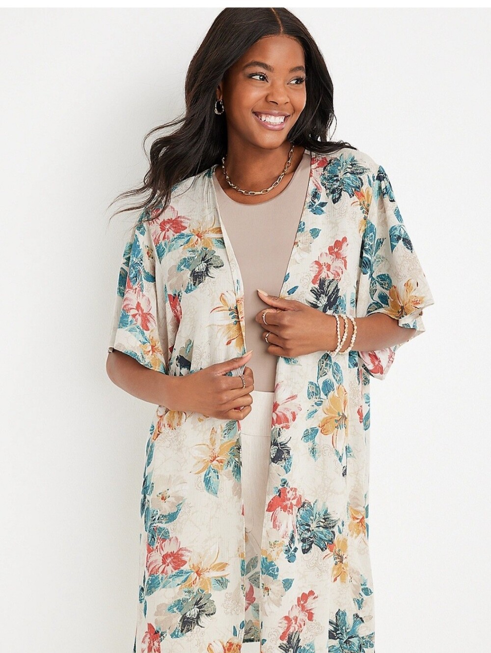 Maurices Short Sleeve Open Kimono. Womens Medium